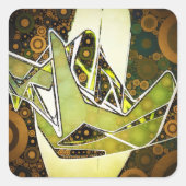 Sticker Carré Graffiti Abstrait rétro Main urbaine géométrique (Devant)