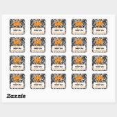 Sticker Carré Graffiti Crown Orange Black Merci (Feuille)