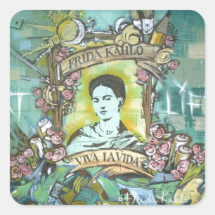 Sticker Carré Graffiti de Frida Kahlo