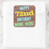 Sticker Carré Graffiti muraux de briques inspiré 72e anniversair (Sac)