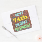 Sticker Carré Graffiti muraux de briques inspiré 74e anniversair (Enveloppe)