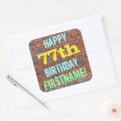 Sticker Carré Graffiti muraux de briques inspiré 77e anniversair (Enveloppe)