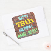 Sticker Carré Graffiti muraux de briques inspiré 78e anniversair (Enveloppe)