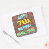 Sticker Carré Graffiti muraux de briques inspirés 7e anniversair (Enveloppe)