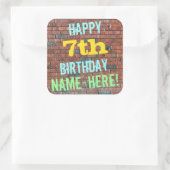 Sticker Carré Graffiti muraux de briques inspirés 7e anniversair (Sac)