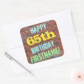 Sticker Carré Graffiti muraux en briques inspiré 65e anniversair (Enveloppe)