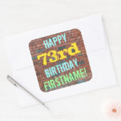 Sticker Carré Graffiti muraux en briques inspiré 73ème anniversa (Enveloppe)