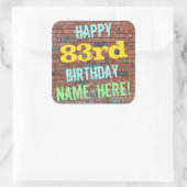 Sticker Carré Graffiti muraux en briques inspiré 83ème anniversa (Sac)