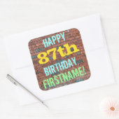 Sticker Carré Graffiti muraux en briques inspiré 87ème anniversa (Enveloppe)