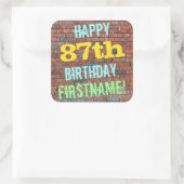 Sticker Carré Graffiti muraux en briques inspiré 87ème anniversa (Sac)