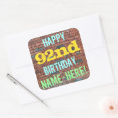 Sticker Carré Graffiti muraux en briques inspiré 92e anniversair (Enveloppe)