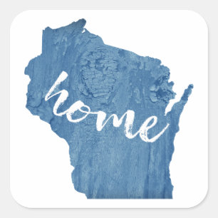 Sticker Carré Grain de bois du Wisconsin