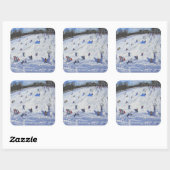 Sticker Carré Grand bonhomme de neige Chatsworth 2012 (Feuille)