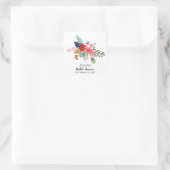 Sticker Carré Grand bouquet rouge rose fleurs d'été (Sac)