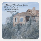 Sticker Carré Grand Canyon Custom Christmas Greeting (Devant)