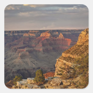 Sticker Carré Grand Canyon depuis la rive sud au coucher du sole