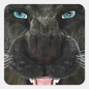 Sticker Carré Grand Chat Panther Noir