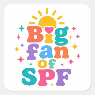 Sticker Carré Grand fan de protection solaire SPF pour l'été