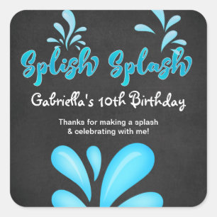 Sticker Carré Grand Merci d'éclaboussure de réception au bord 