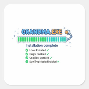 Sticker Carré Grand-mère.exe Cadeau drôle pour grand-mère