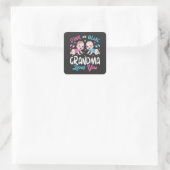 Sticker Carré Grand-Mère Rose Ou Bleu Vous Aime (Sac)