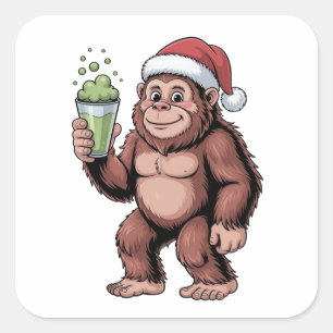 Sticker Carré Grand Noël Sasquatch amateur de Matcha