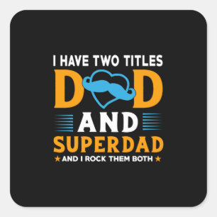 Sticker Carré Grand-père Cadeau   Papa Et Super Papa