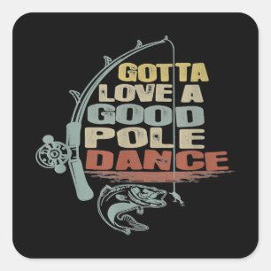 Sticker Carré Grand-père Cool de pêche vintage