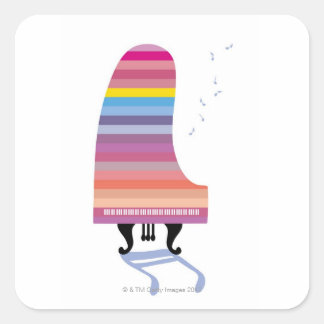 Sticker Carré Grand piano du Colorful