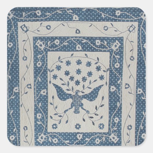 Sticker Carré Grand Sceau de la courtepointe des États-Unis (Devant)