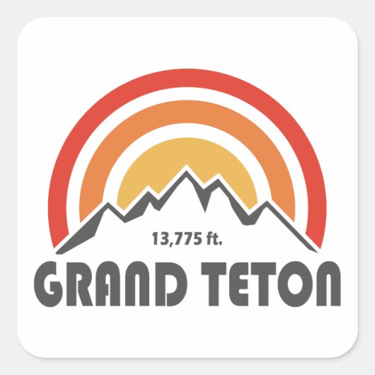 Sticker Carré Grand Teton (Devant)