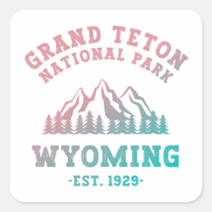 Sticker Carré Grand Teton National Park Wyoming USA Gradient