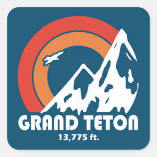 Sticker Carré Grand Teton Sun Eagle