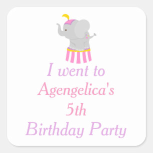 Sticker Carré Grand Top Carnaval de cirque Anniversaire 'Je suis