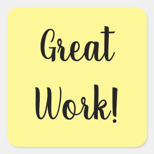 Sticker Carré Grande autocollante de travail (Devant)