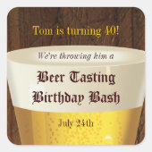 Sticker Carré Grande Dégustation de bière (Devant)