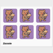 Sticker Carré Grande étreinte d'ours Brown de Leslie Patricelli (Feuille)