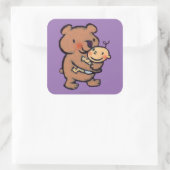 Sticker Carré Grande étreinte d'ours Brown de Leslie Patricelli (Sac)