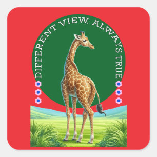 Sticker Carré grande girafe debout