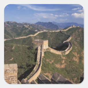 Sticker Carré Grande Muraille serpentant la montagne,