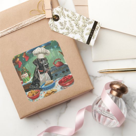 Sticker Carré Grande pâtisserie de vacances Dane : Noël festif (Cadeaux)