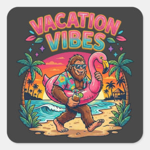 Sticker Carré Grande plage paradis vacances vibes été