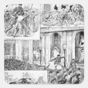 Sticker Carré Grandes émeutes à Londres