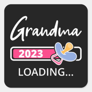 Sticker Carré Grandma 2023 Chargement I - Promu À Grand-Mère