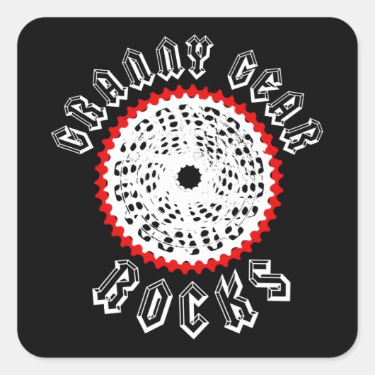 Sticker Carré Granny Gear Rocks Cycling (Devant)