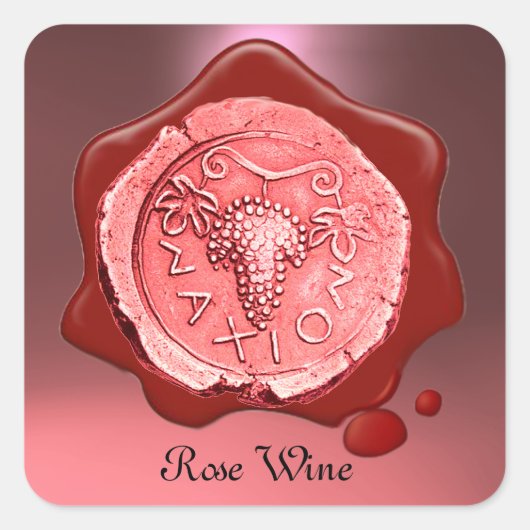 Sticker Carré GRAPE rose VINE ROUGE CIRE SEIGNE (Devant)
