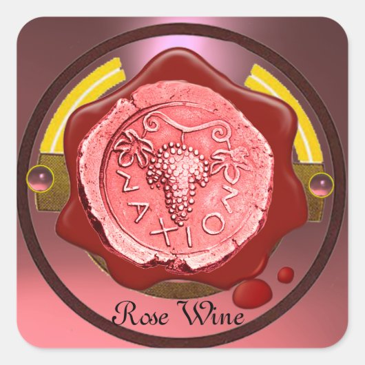 Sticker Carré GRAPE rose VINE ROUGE CIRE SEIGNE (Devant)