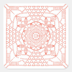 Sticker Carré Graphique crochet couleur personnalisé