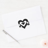 Sticker Carré Graphique d'amour cool, noir (Enveloppe)