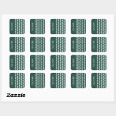 Sticker Carré Graphique d'arbre de Noël vert bleu géométrique mo (Feuille)